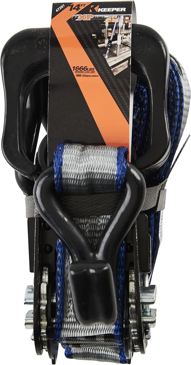 KEEPER 47207 14' Ratchet Tie-Down, Gray