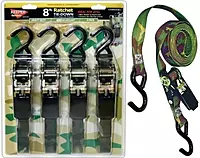 Ratchet Tie Down, Camo, 8-Ft., 4-Pk.