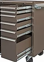 Kennedy Manufacturing 315XB 39" 15-Drawer Industrial Double-Bank Rolling Tool Cart with Cabinet and Chest, Brown