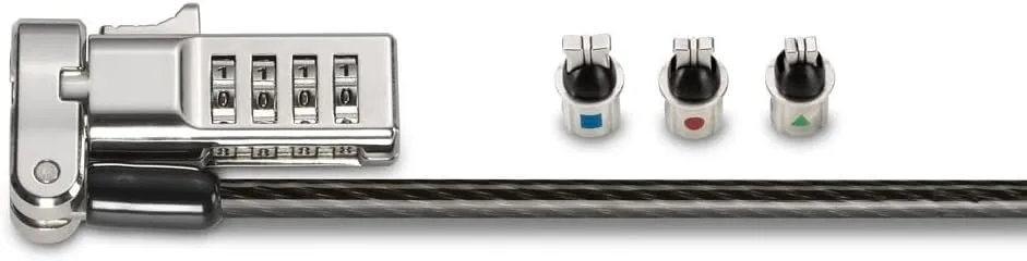 Kensington Universal 3-in-1 Combination Laptop Lock - Preset - Carbon Steel, Plastic - 6 ft - for Notebook