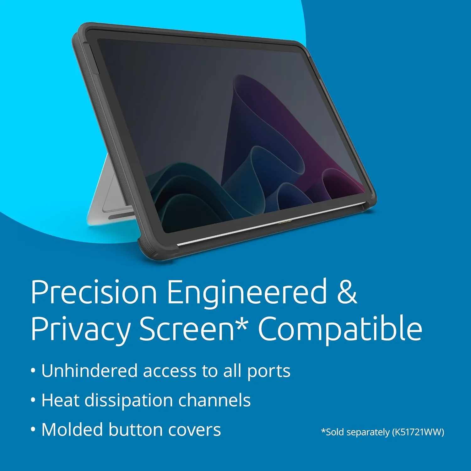 Kensington Blackbelt EQ Rugged Case for Surface Pro 12-inch 1st Edition, Military-Grade Protection, Hand Strap (K96543WW)