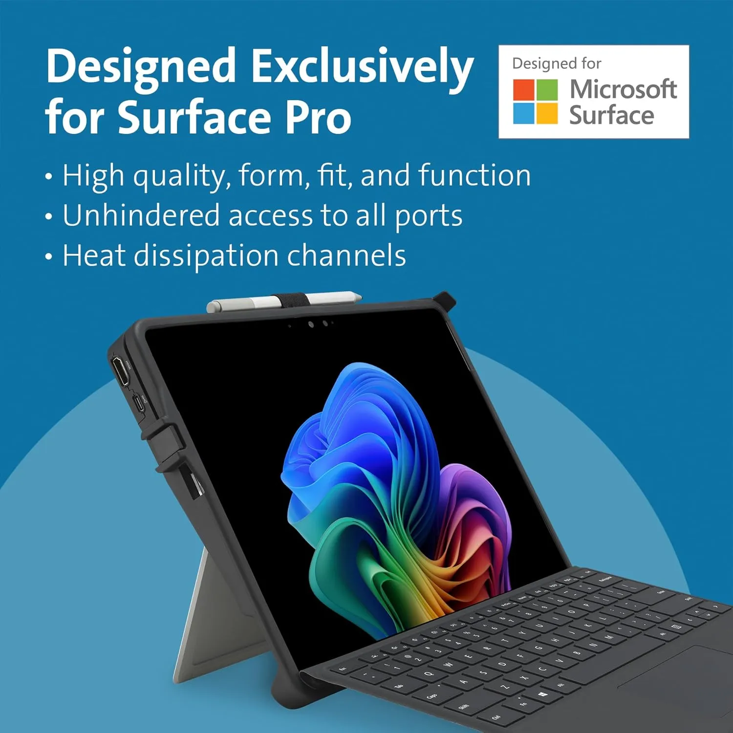 Kensington BlackBelt Rugged Carrying Case Microsoft Surface Pro 9 Tablet, Stylus