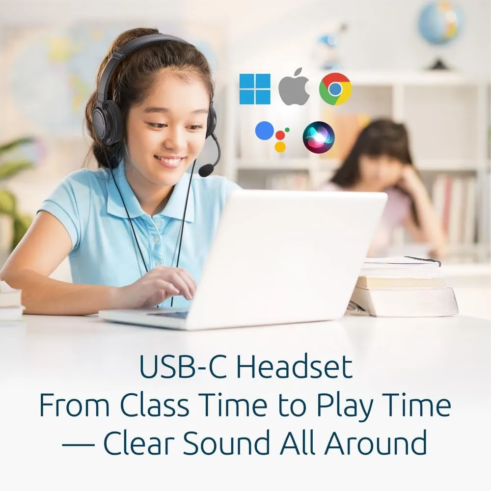 KENSINGTON Classic EQ USB-C Headset with Mic and Volume Control