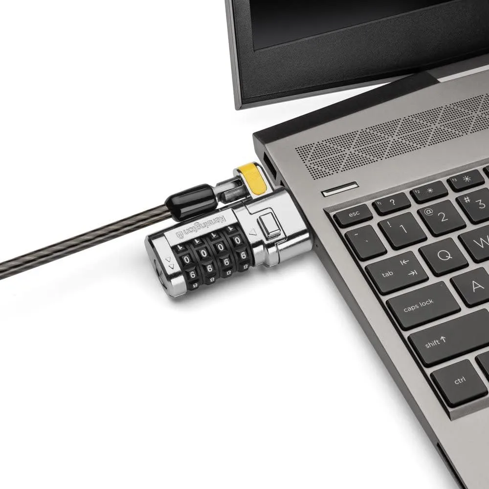 Kensington ClickSafe Universal Combination Laptop Lock - Master Coded - Carbon Steel, Plastic - 5.91 ft - for Notebook