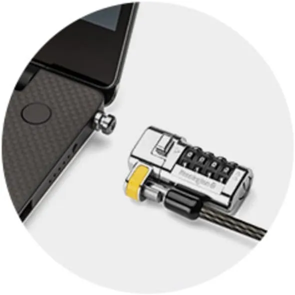 Kensington ClickSafe Universal Combination Laptop Lock - Master Coded - Carbon Steel, Plastic - 5.91 ft - for Notebook