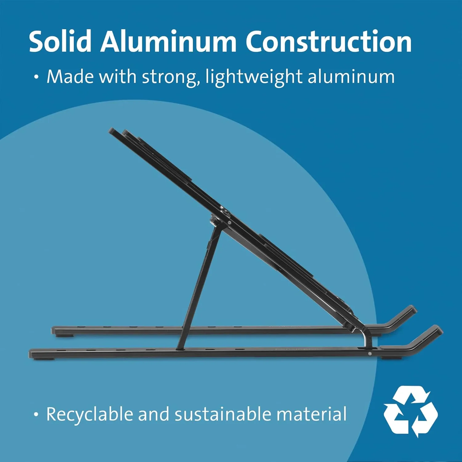 Kensington Portable Laptop Stand, Collapsible Aluminum Laptop Riser, Height Adjustable Laptop Cooling Stand for Up to 16\"