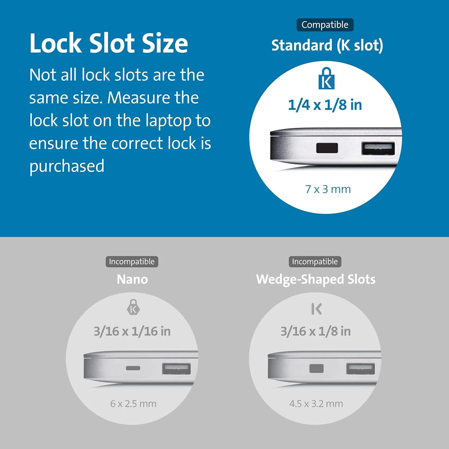Kensington Combination T-Bar Laptop Cable Lock