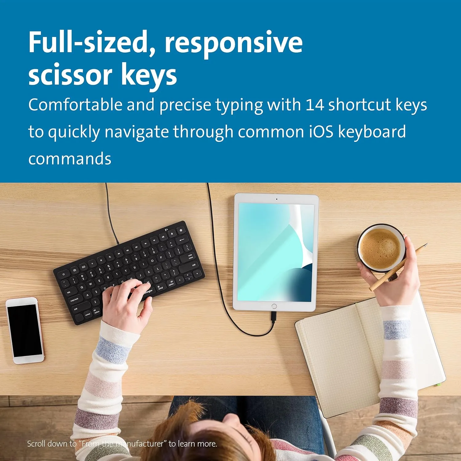 Kensington Compact iPad Keyboard with Lightning Connector (K75505US),Black