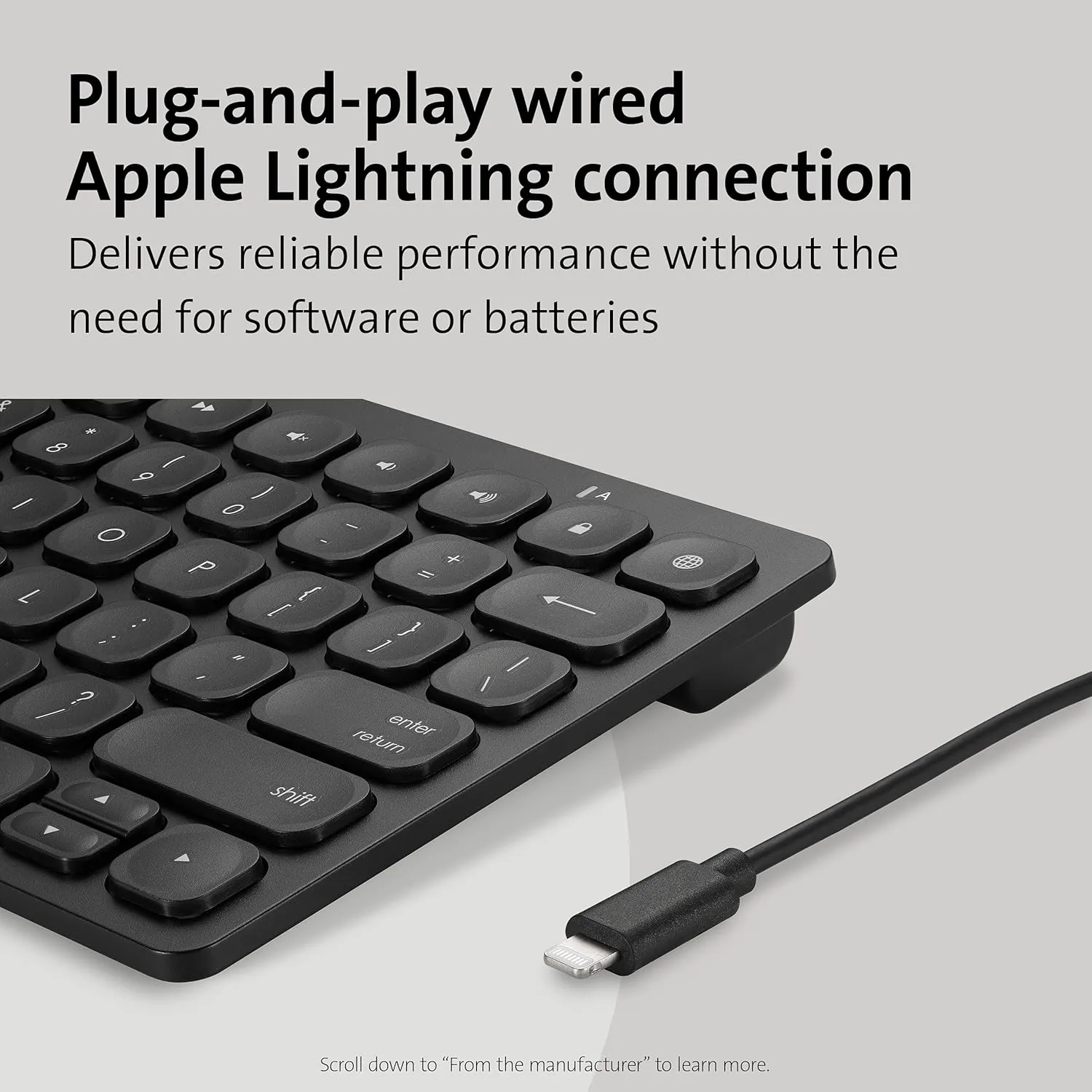 Kensington Compact iPad Keyboard with Lightning Connector (K75505US),Black