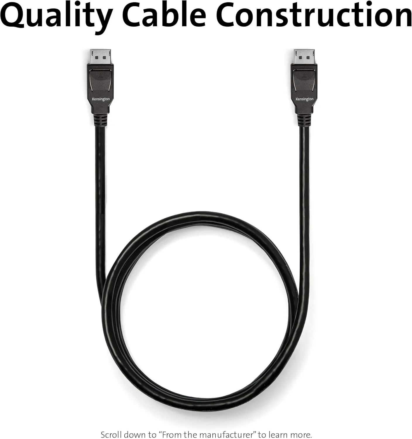 Kensington DisplayPort 1.4 to DisplayPort 1.4 Cable, 6ft (K33021WW)