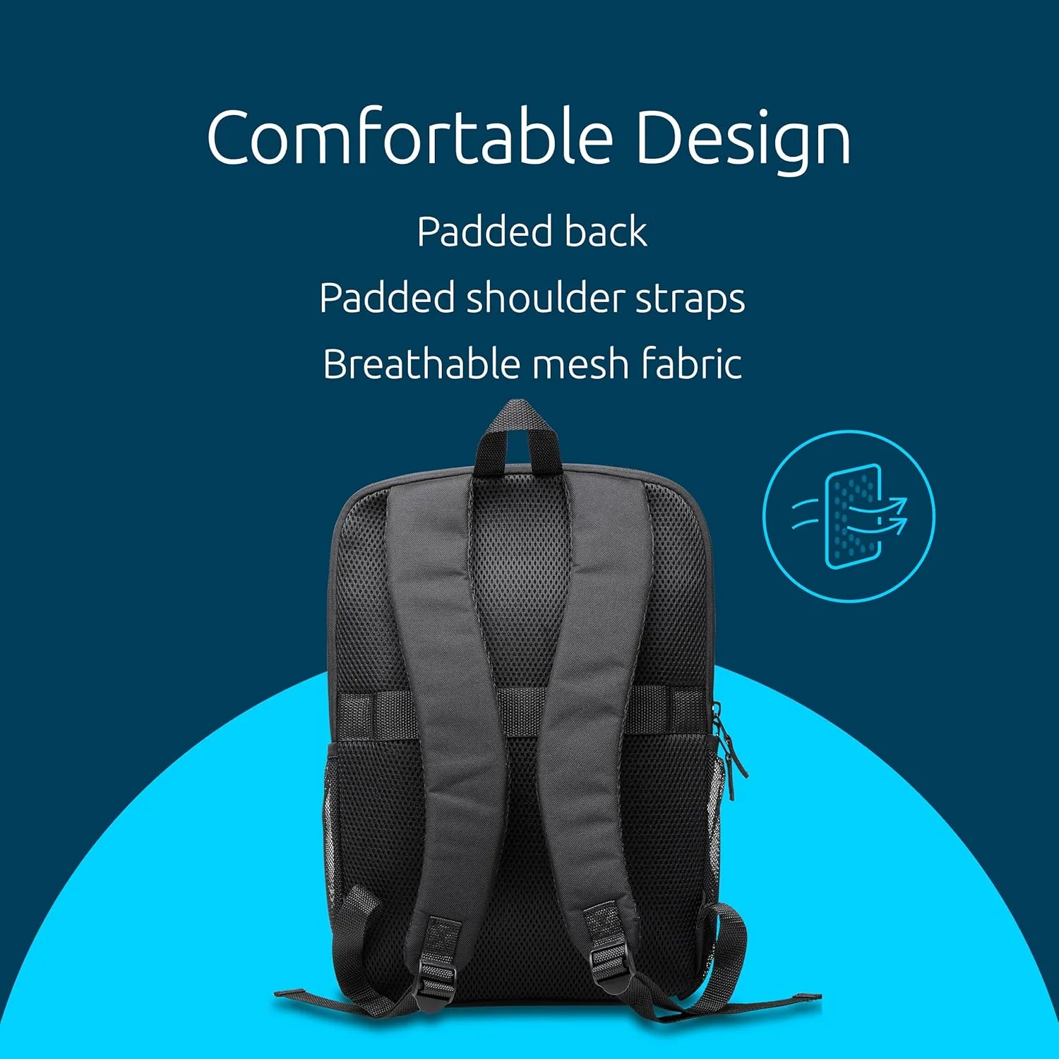 KENSINGTON Laptop Backpack — Padded Shoulder Straps, Side Pocket
