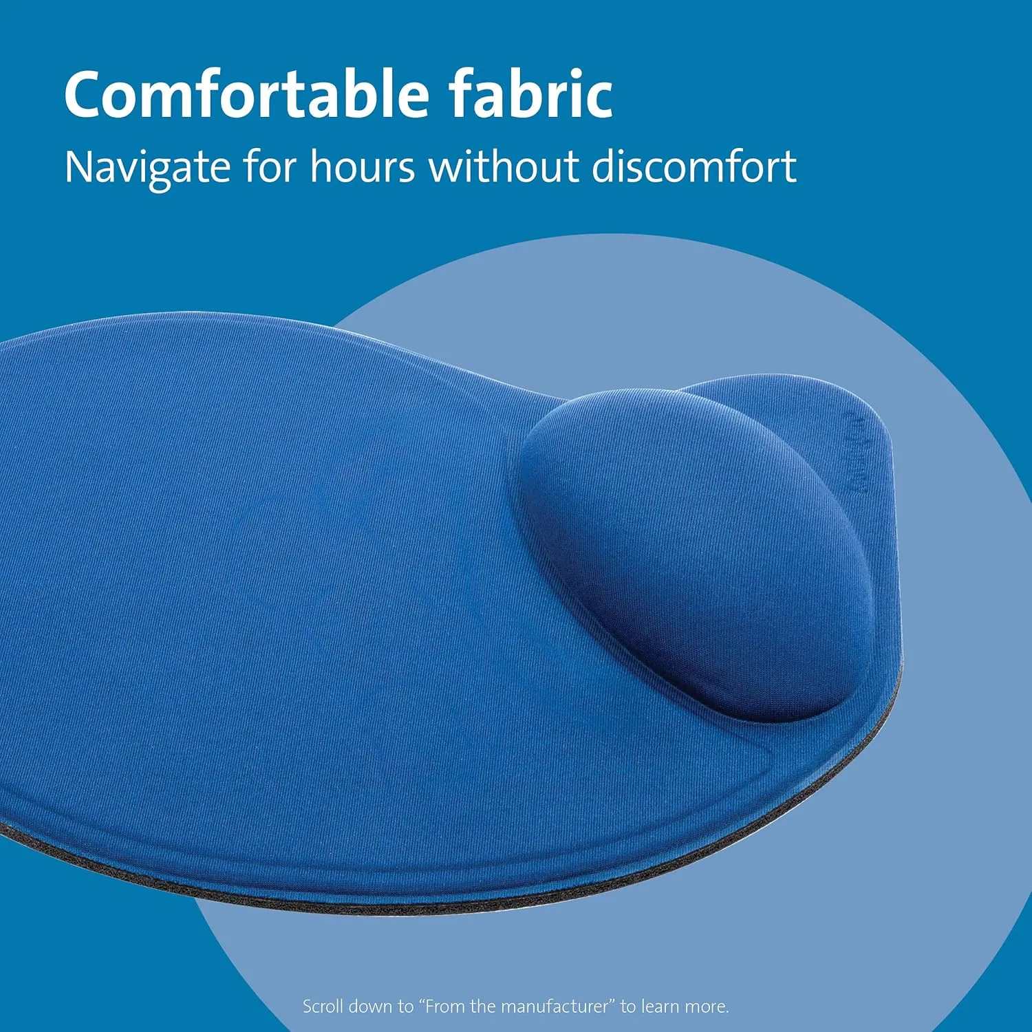 Kensington Wrist Pillow Mouse Pad with Wrist Rest in Blue (L57803US)
