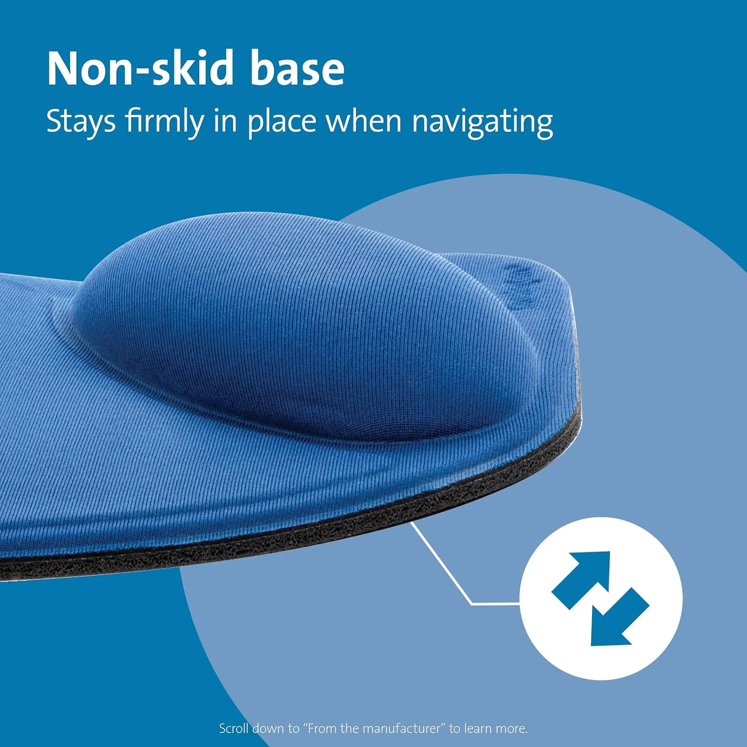 Kensington Wrist Pillow Mouse Pad with Wrist Rest in Blue (L57803US)