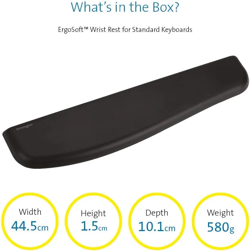 KENSINGTON ErgoSoft Gel Wrist Rest for Keyboard & Mouse