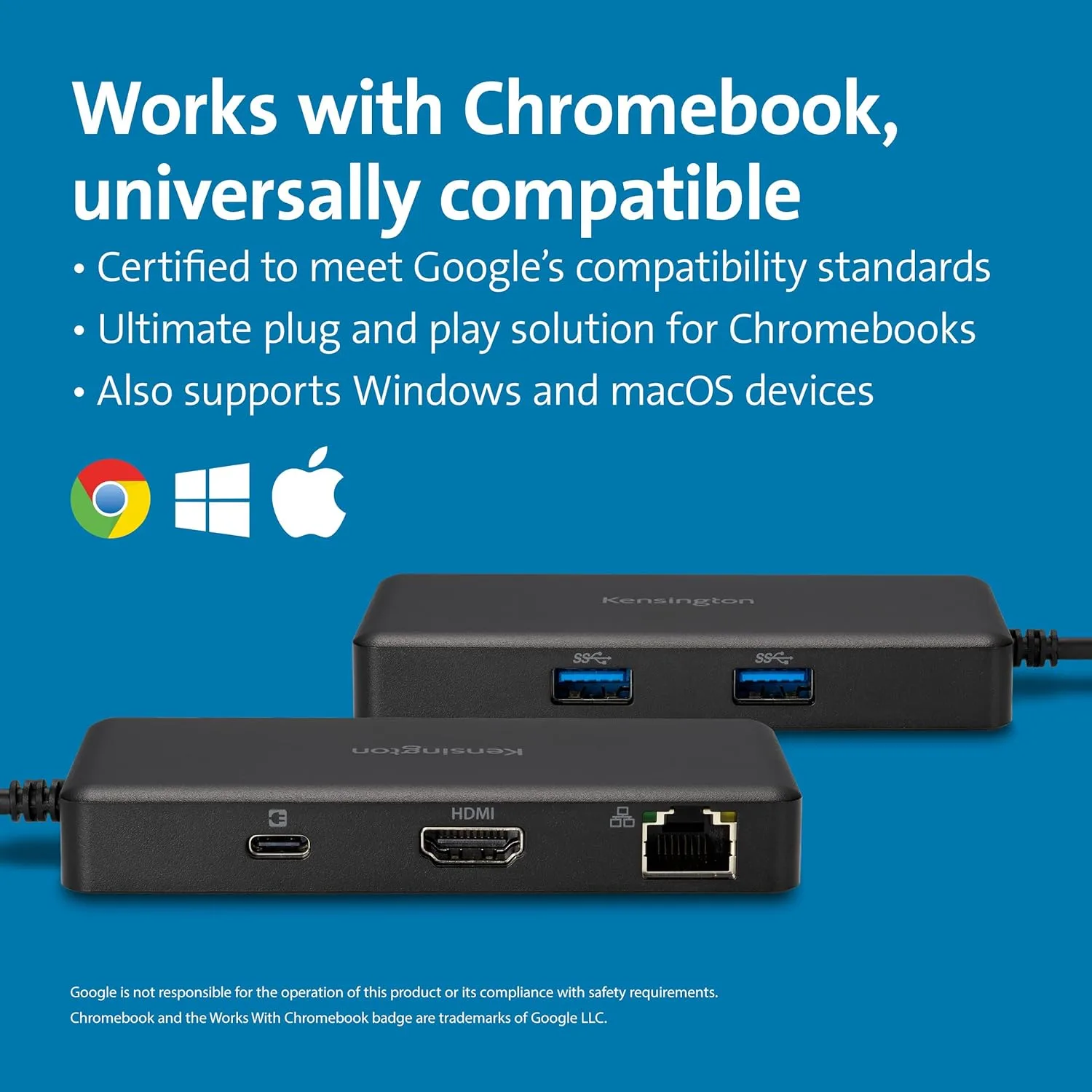 Kensington G1000P USB-C Mini Dock Single 4K Video via HDMI with 85W Power Pass-Through for Chromebook, Windows, MacBooks