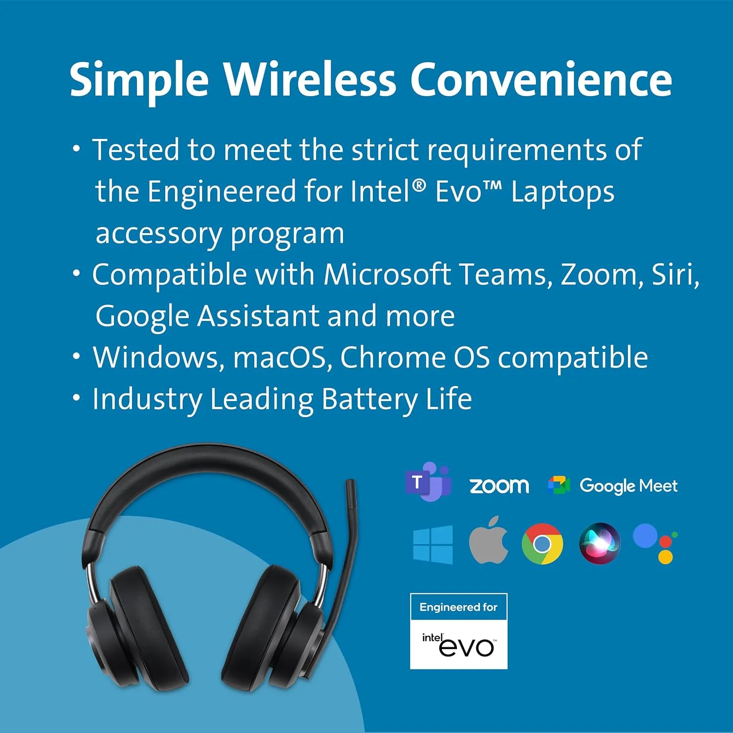 Kensington H3005 Bluetooth Over-Ear Headset, Designed for Microsoft Surface (K83456WW)