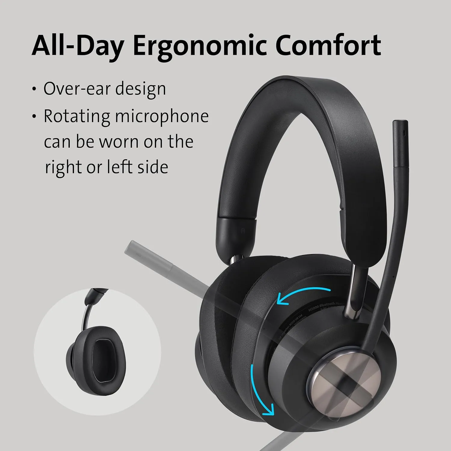 Kensington H3005 Bluetooth Over-Ear Headset, Designed for Microsoft Surface (K83456WW)