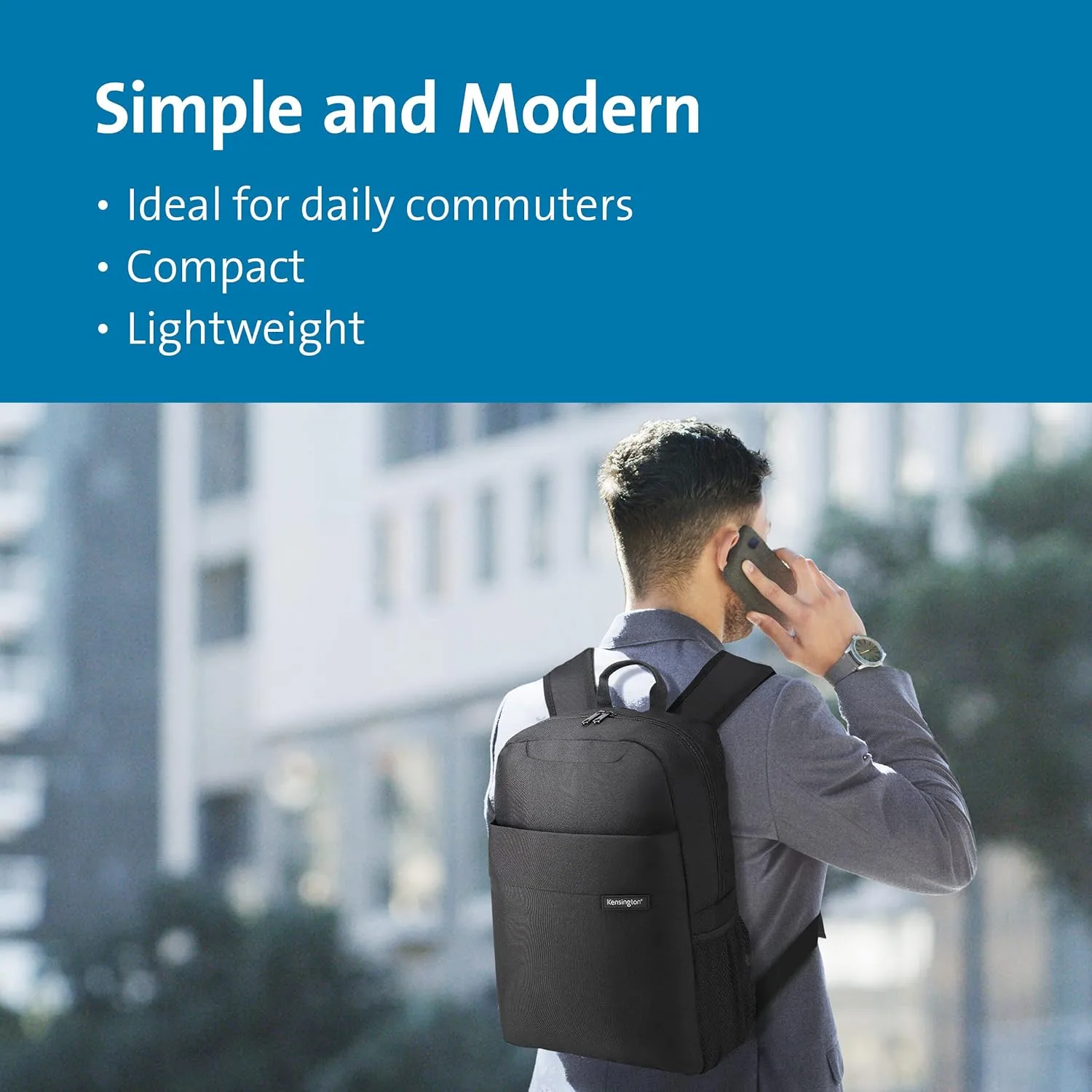 KENSINGTON Simply Portable Lite Backpack - Fits up to 16 in Laptop