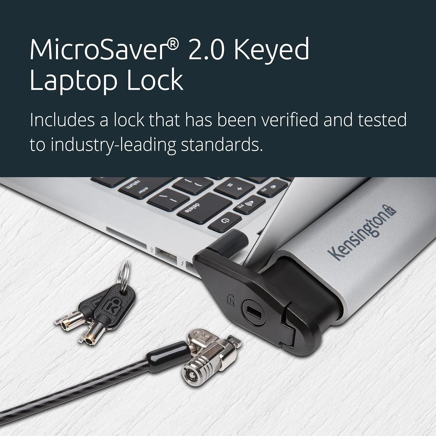 Kensington MacBook and Surface Laptop Locking Station with Keyed Lock Cable, Macbook Locks With 6 Foot Cable