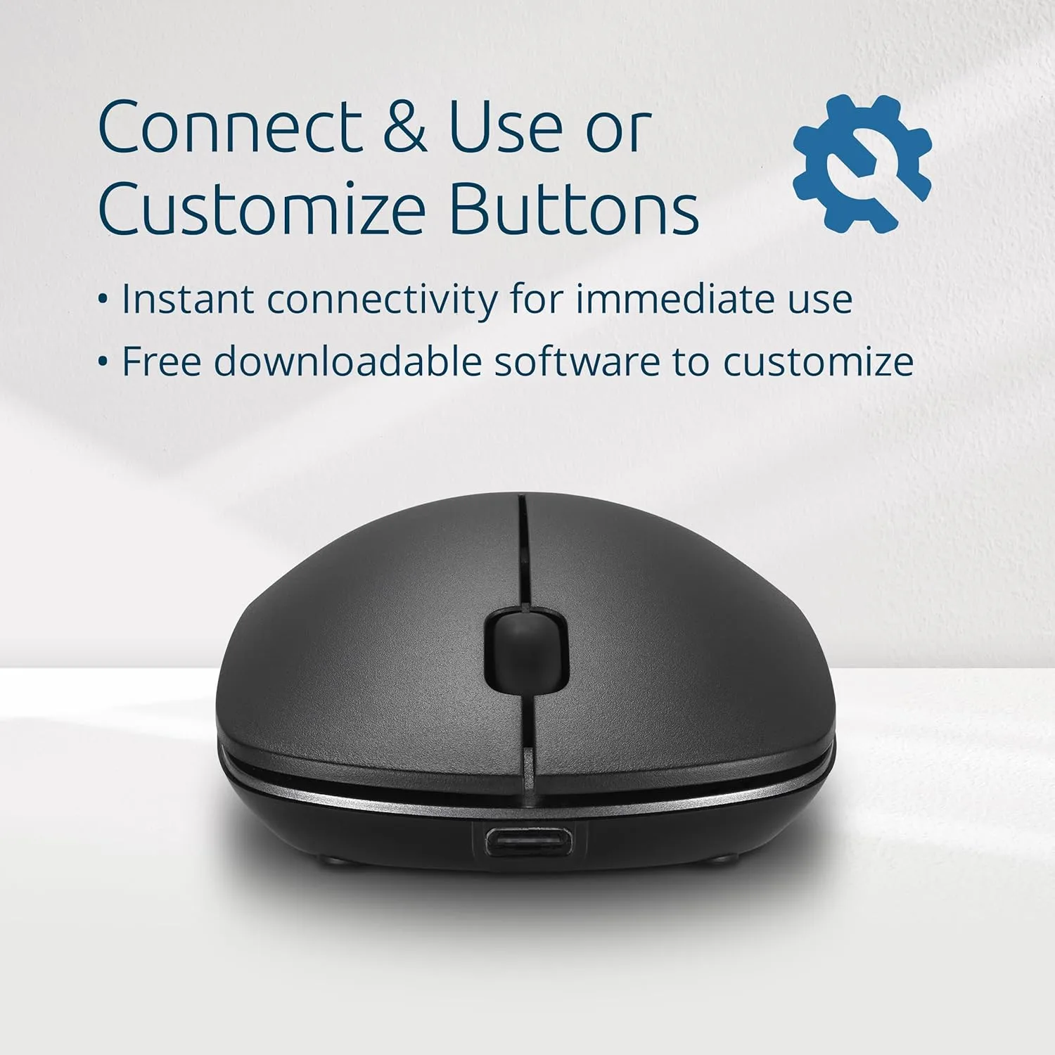Kensington MY230 EQ Wireless Rechargeable Mouse, Ambidextrous Design, Quiet-Click, 2.4GHz, Bluetooth 5.0, Black (K75303NA)