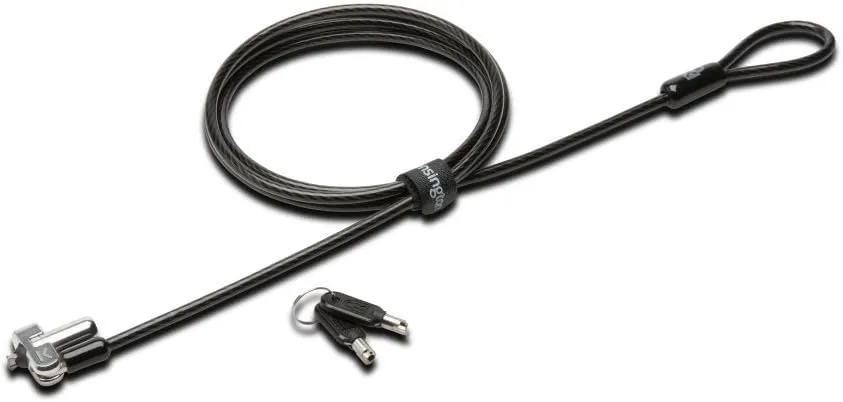 Kensington N17 Keyed Laptop Lock for Dell Devices - 6 ft Cable - Keyed Lock - Black, Silver - Carbon Steel - For Notebook