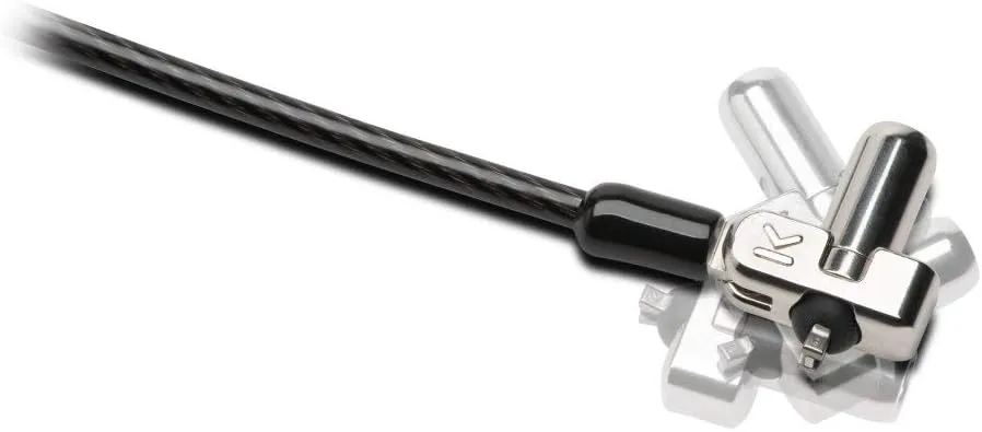 Kensington N17 Keyed Laptop Lock for Dell Devices - 6 ft Cable - Keyed Lock - Black, Silver - Carbon Steel - For Notebook