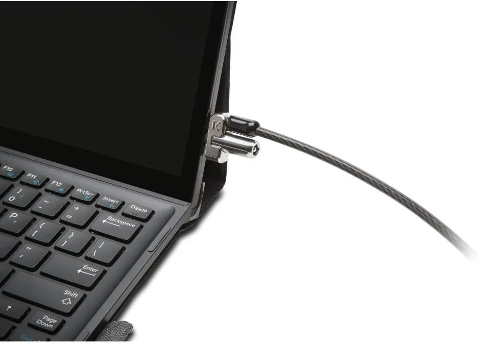 Kensington N17 Keyed Laptop Lock for Dell Devices - 6 ft Cable - Keyed Lock - Black, Silver - Carbon Steel - For Notebook