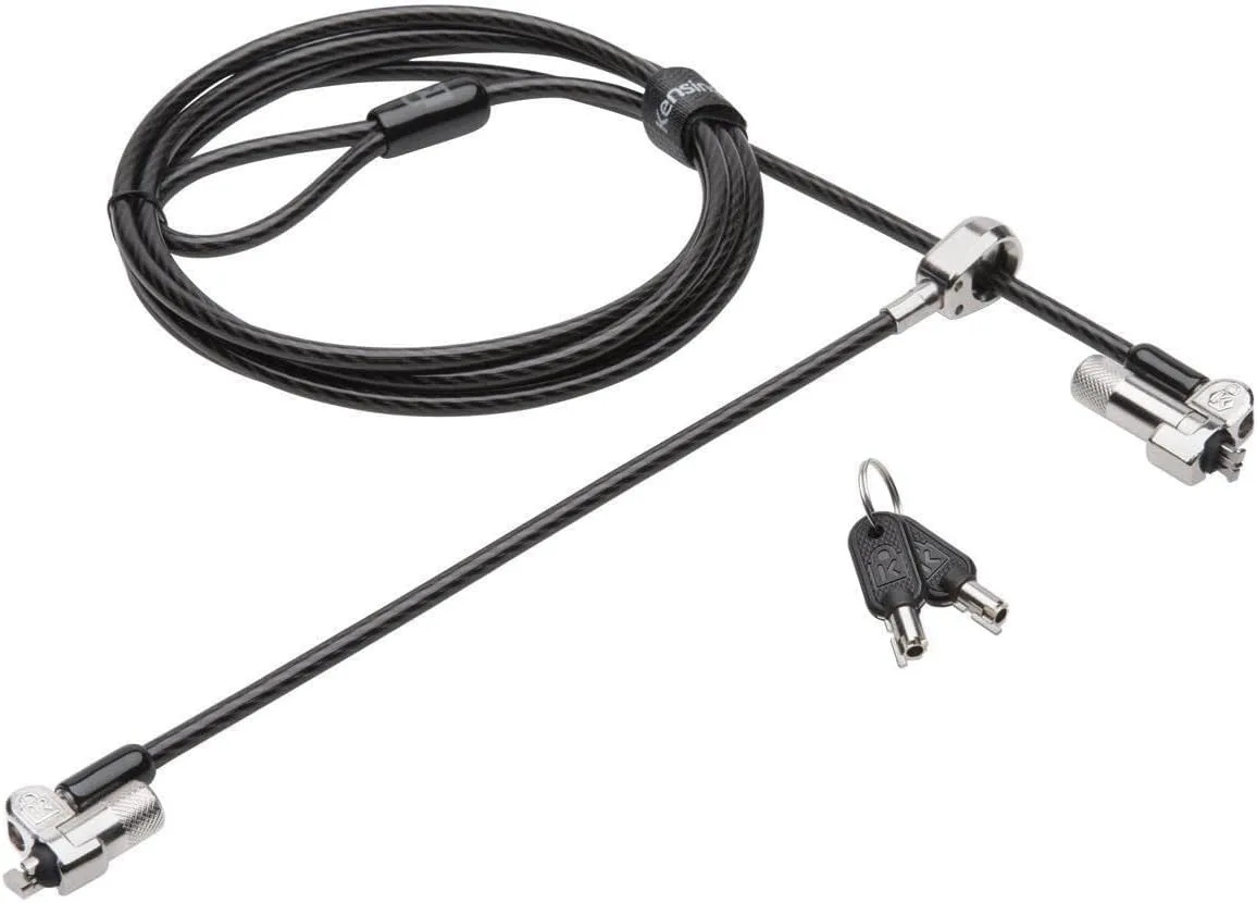 Kensington NanoSaver Keyed Dual Head Laptop Lock for Ultra-Thin Laptops/Tablets and Other Devices (K64448WW)