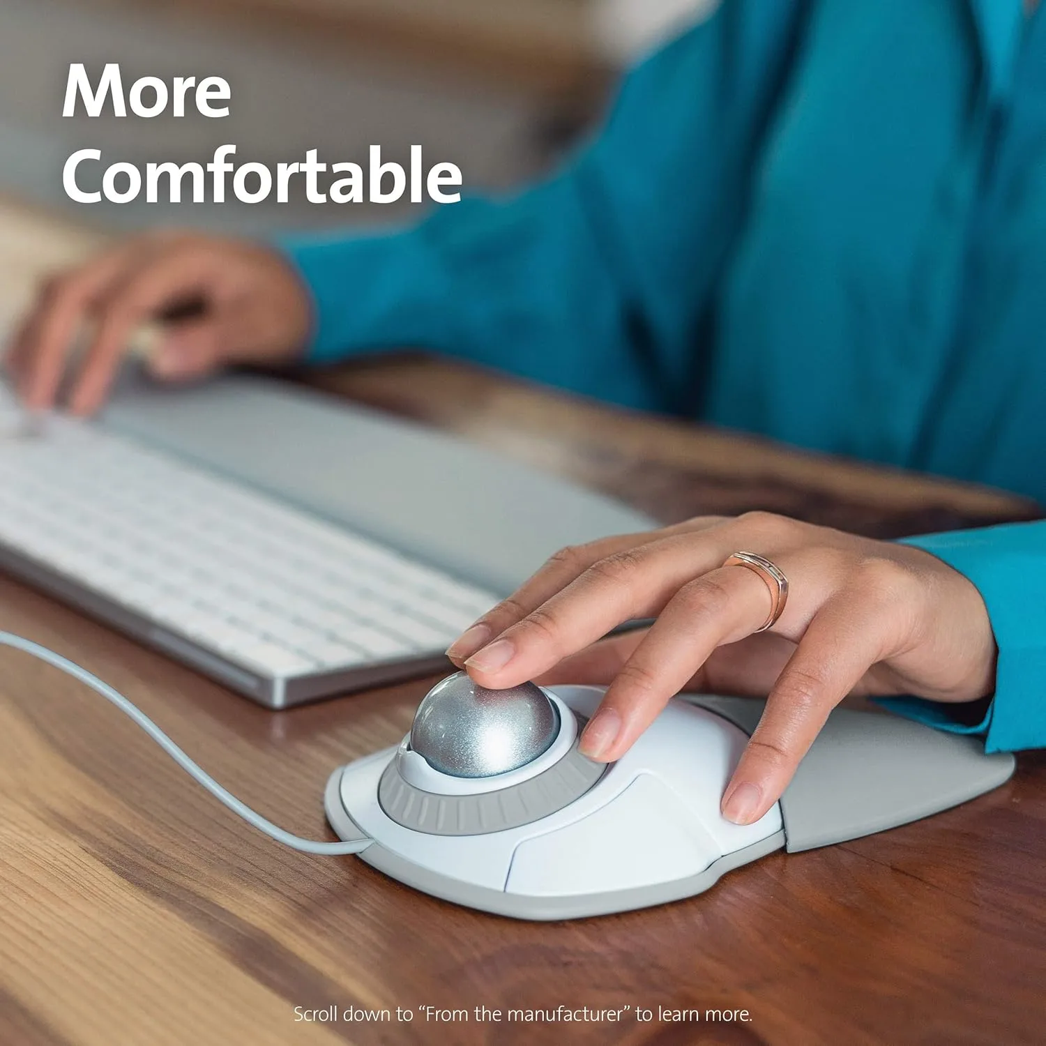 Kensington Orbit Trackball Mouse with Scroll Ring (White) (K72500WW) White-Grey wired usb