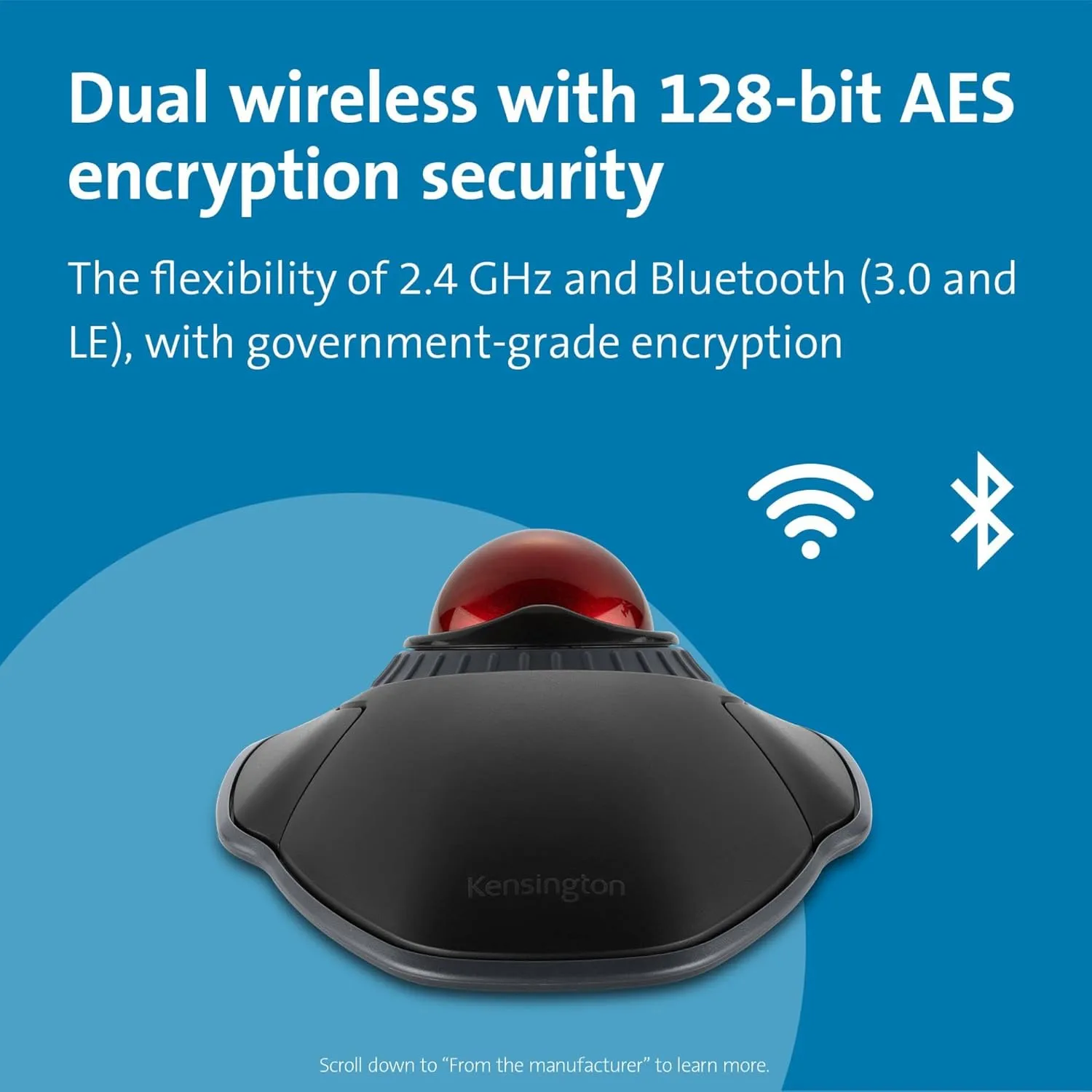KENSINGTON Orbit Wireless Trackball with Scroll Ring