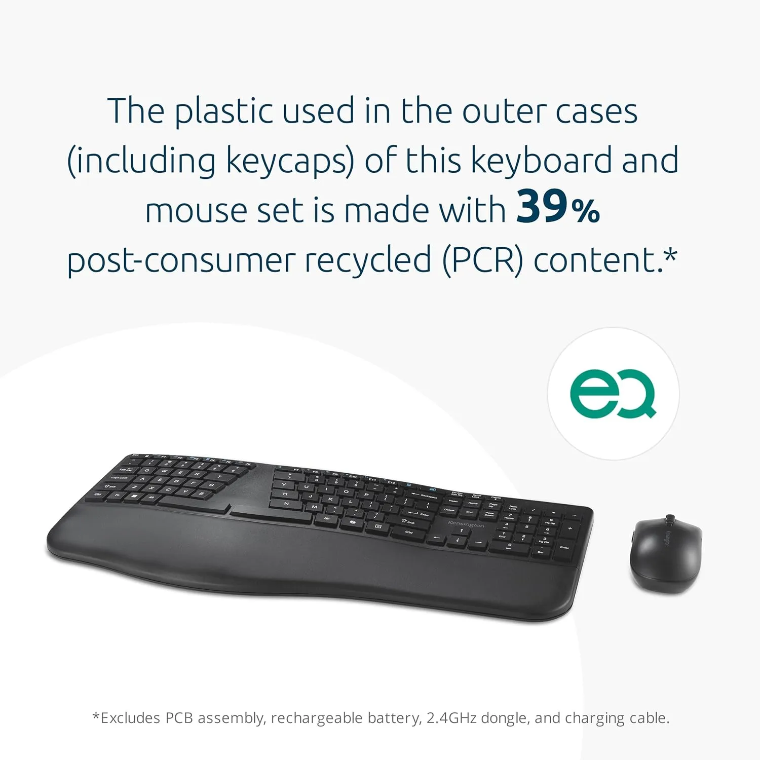 Kensington Pro Fit Ergo EQ Rechargeable Wireless Ergonomic Keyboard & Desktop Set