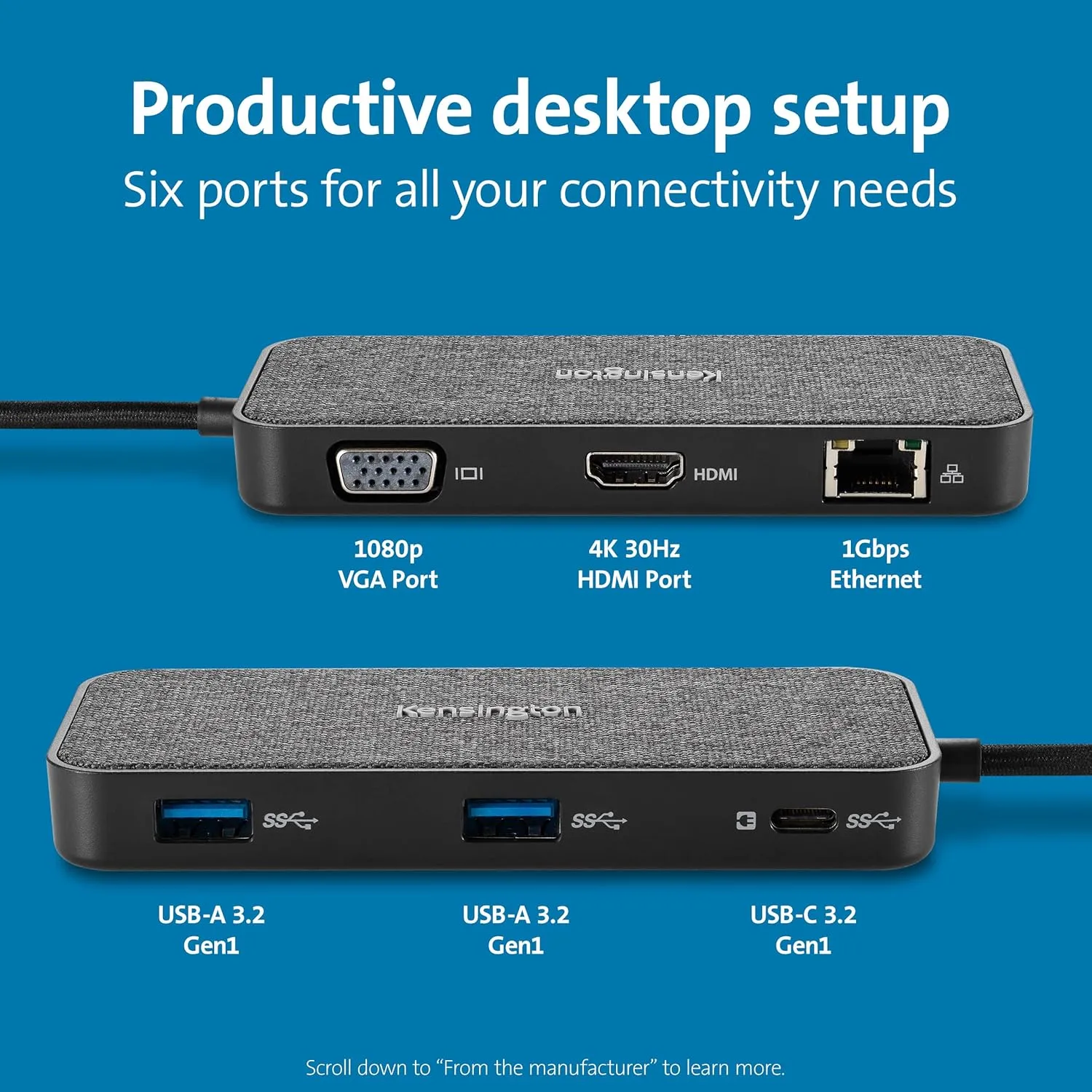 Kensington SD1650P USB-C 4K Docking Station with 100W Power Pass-Through