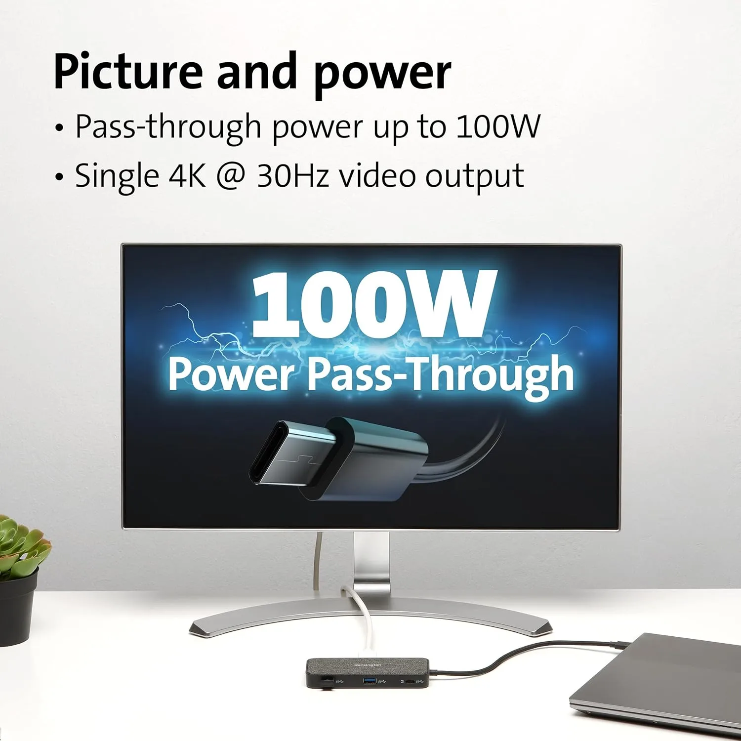 Kensington SD1650P USB-C 4K Docking Station with 100W Power Pass-Through