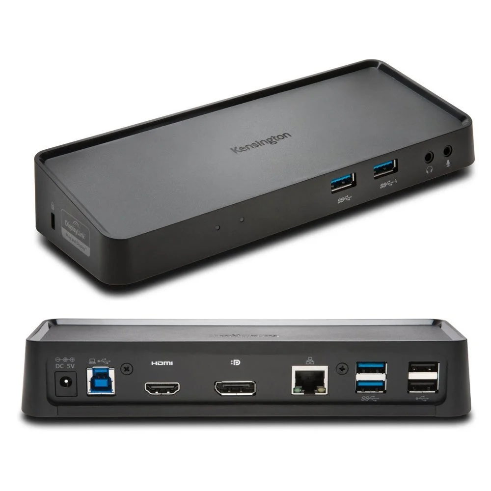 Kensington USB 3.0 Dual Display Docking Station for Windows, Mac OS, Surface Pro & Surface Laptop (K33997WW),Black