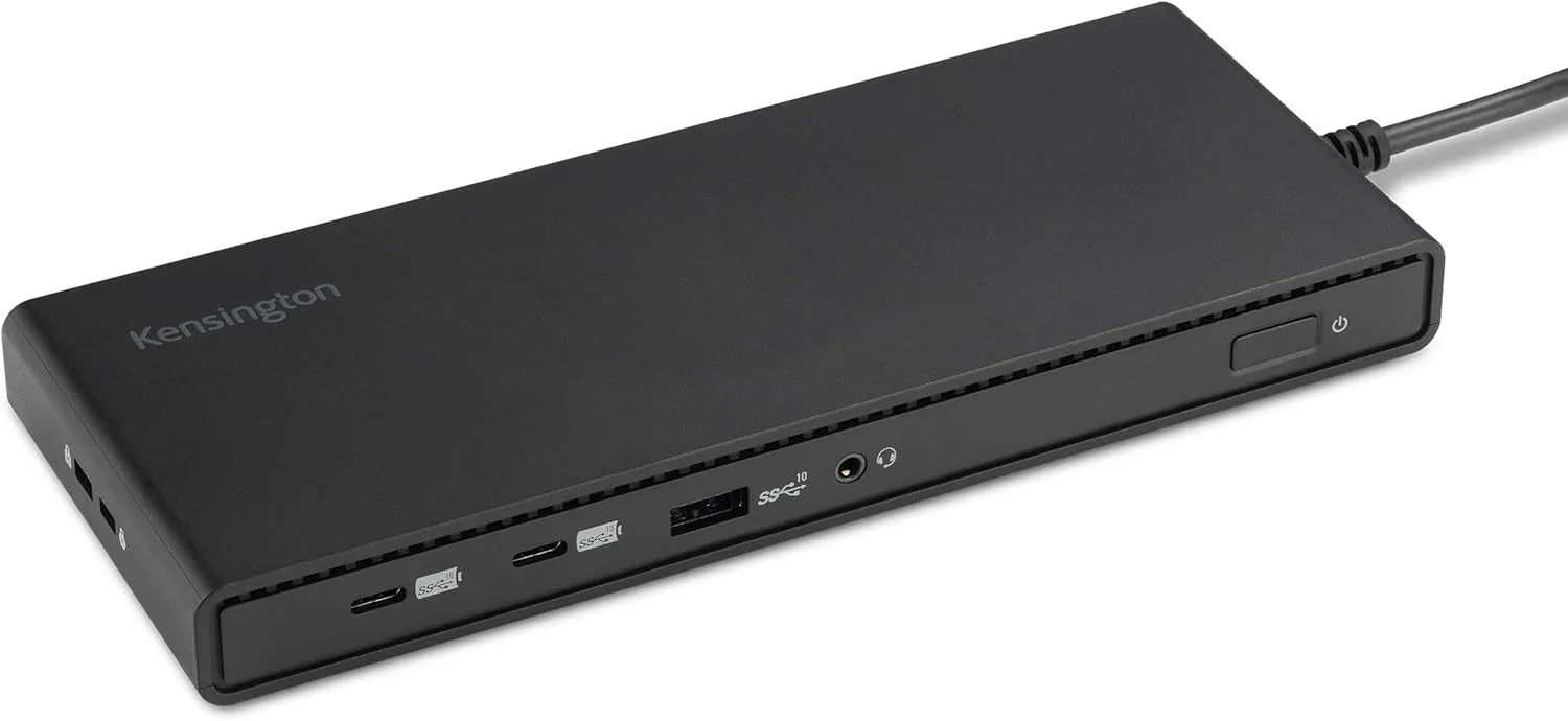 Kensington SD4842P EQ 12-in-1 USB-C Triple Monitor Docking Station vis 2X HDMI & 1x DisplayPort, 100W PD, Ethernet, Audio Jack, Security Lock Slots, for Windows and USB-C Alt-Mode Laptops (K32810NA)
