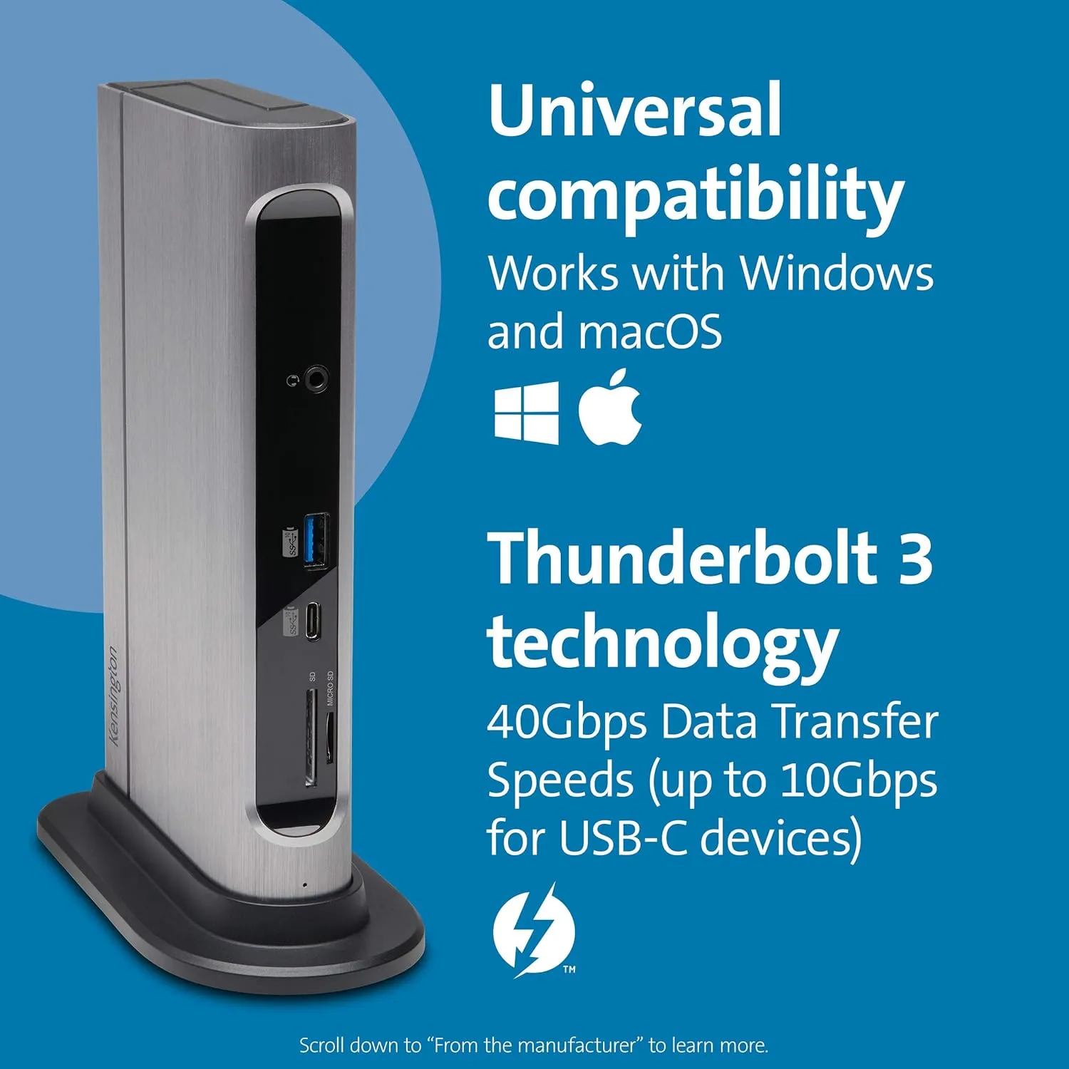 Kensington SD5600T Thunderbolt 3 USB-C 14-in-1 Dual 4K Docking Station