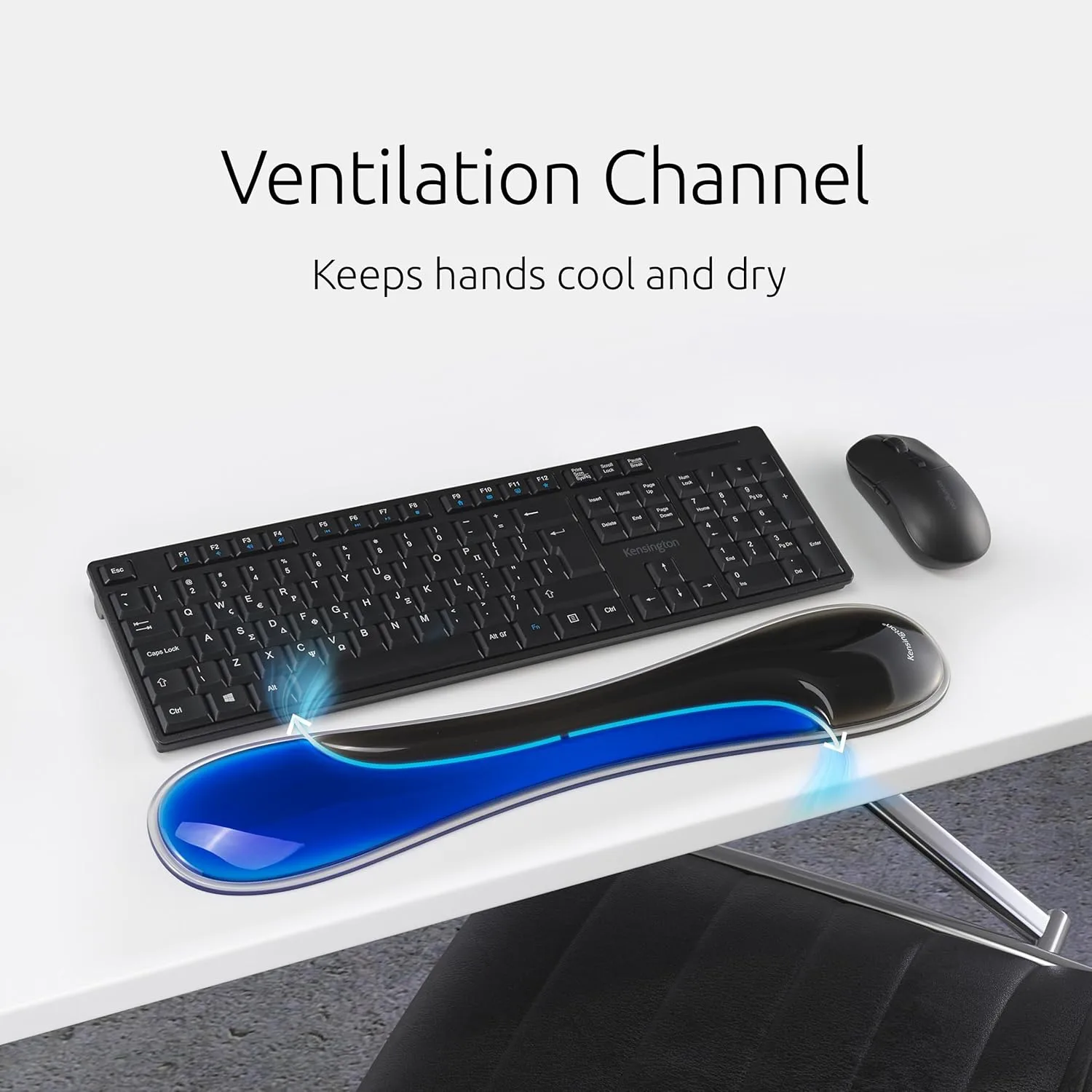 Kensington Slim Duo Gel Wrist Rest for Low-Profile Keyboards, Mice & Trackballs