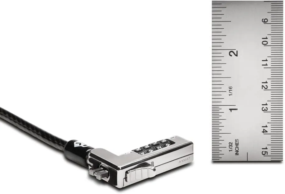 Kensington Slim Combo Lock for Standard Slot - Resettable - 4-Digit - Carbon Steel - for Notebook