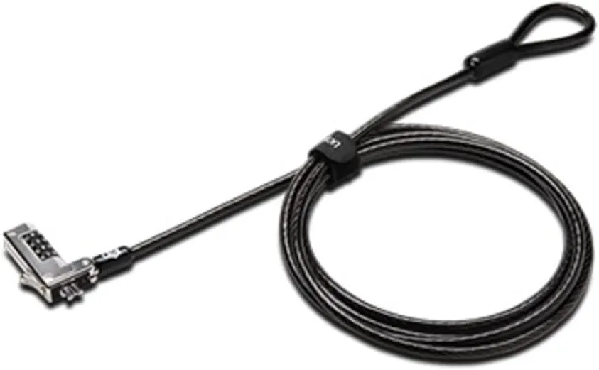 Kensington Slim Combo Lock for Standard Slot - Resettable - 4-Digit - Carbon Steel - for Notebook