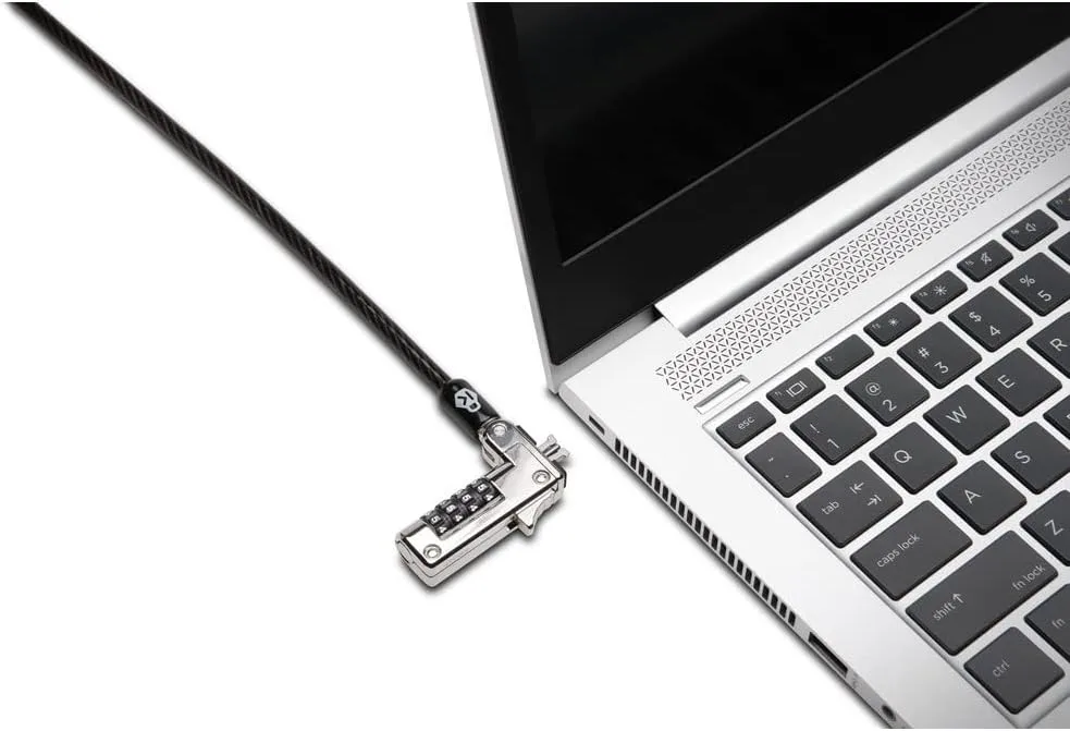 Kensington Slim Combo Lock for Standard Slot - Resettable - 4-Digit - Carbon Steel - for Notebook