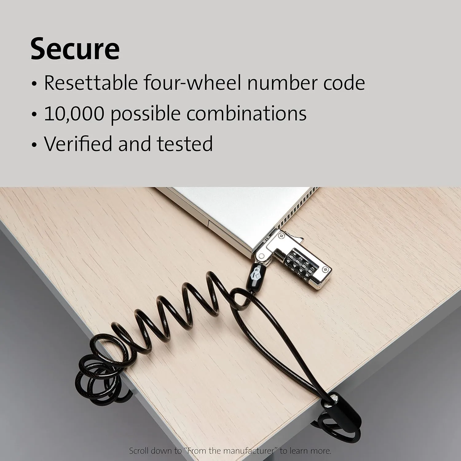 Kensington Slim NanoSaver Portable Combination Lock for Nano Slot (K60627WW)