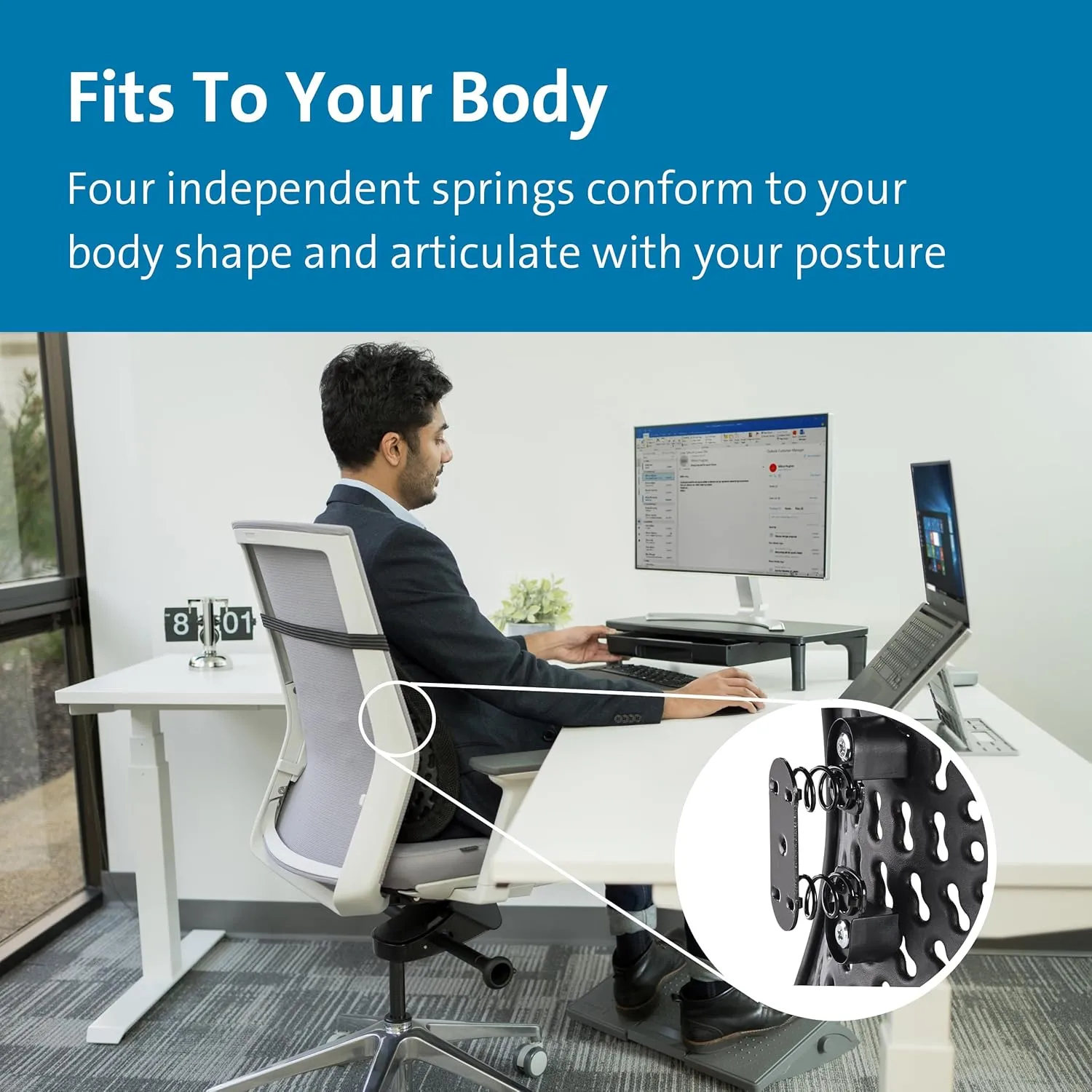 Kensington Smartfit Conform Back Rest (K60412WW),Black