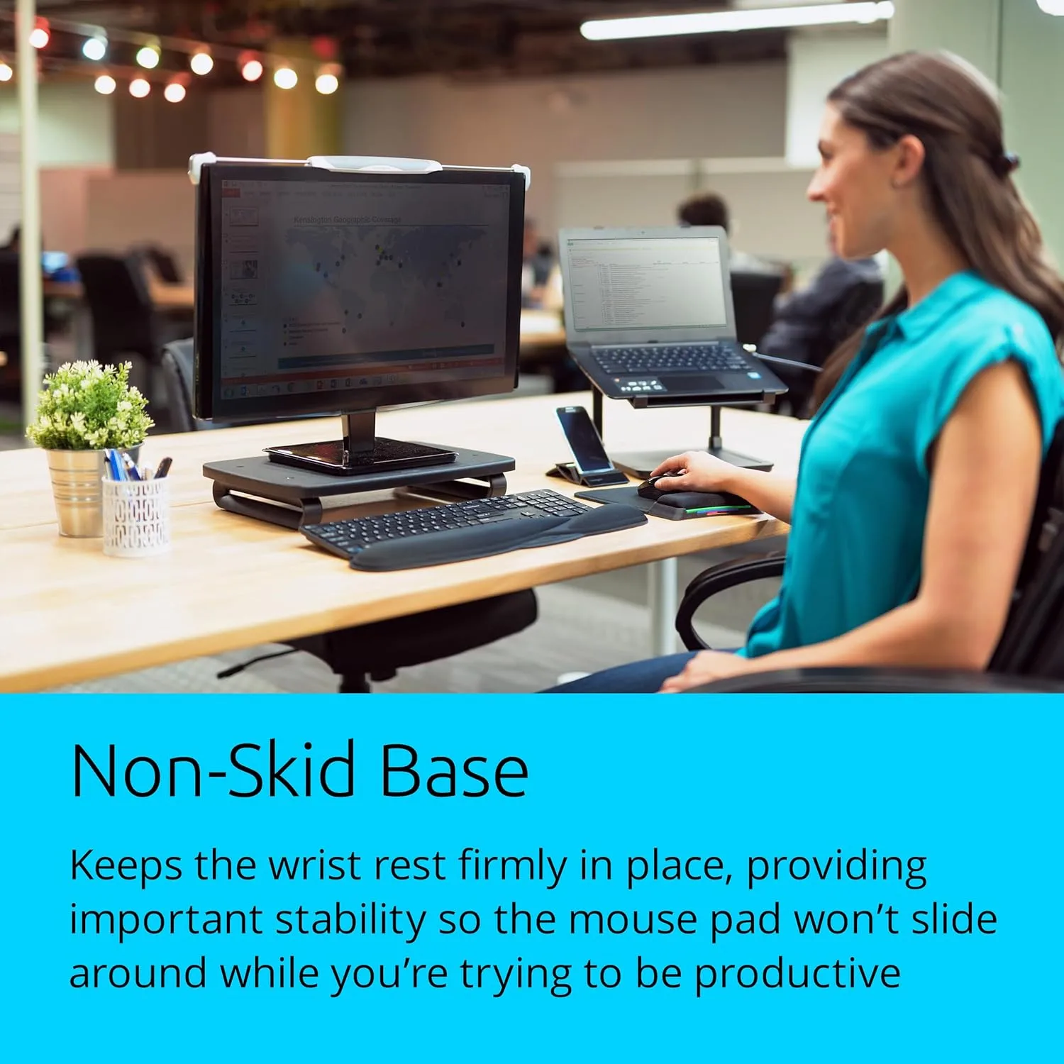 Kensington SmartFit Mouse Pad with Ergonomic Wrist Rest (K55793AM), Black, 10.4" x 10.3"