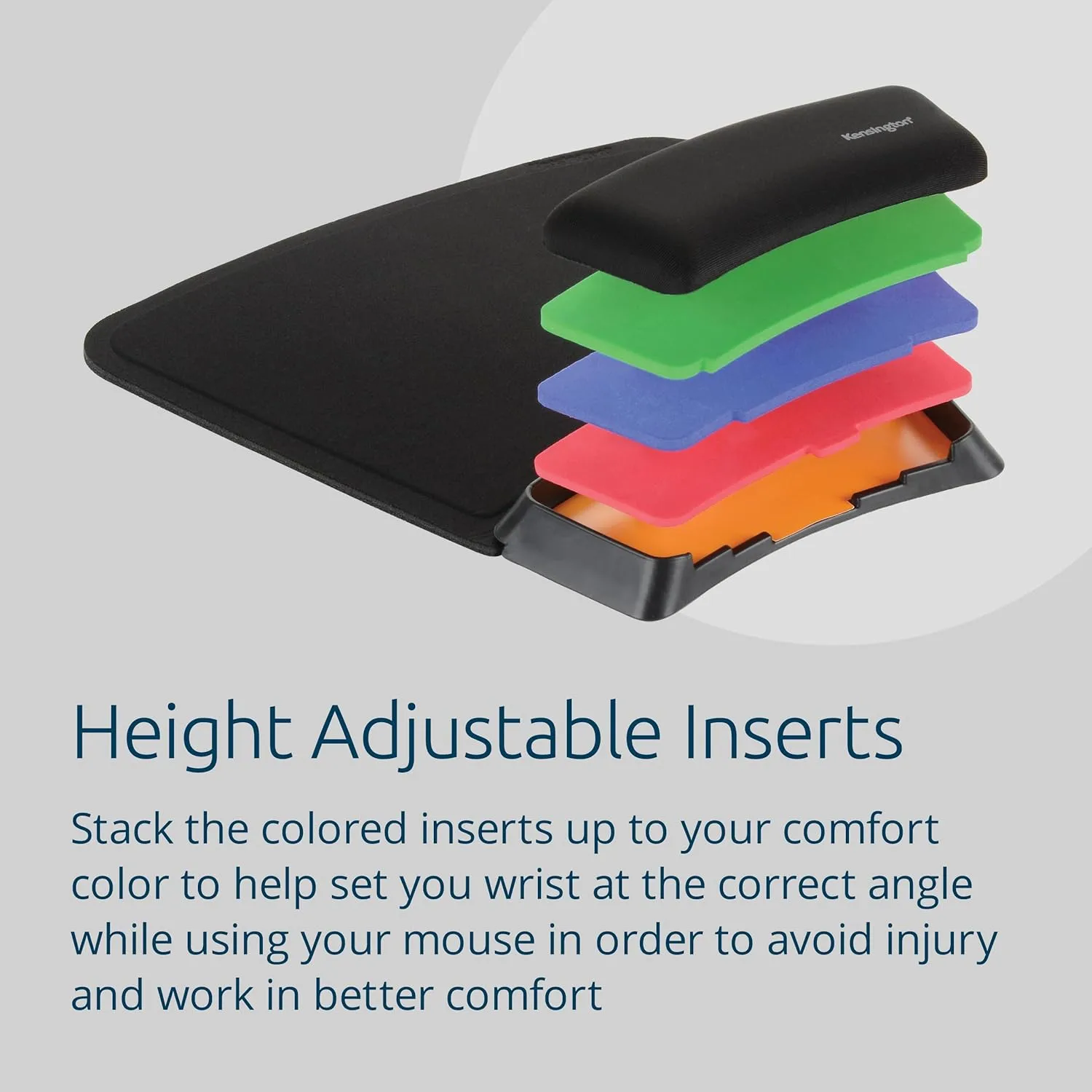 Kensington SmartFit Mouse Pad with Ergonomic Wrist Rest (K55793AM), Black, 10.4" x 10.3"