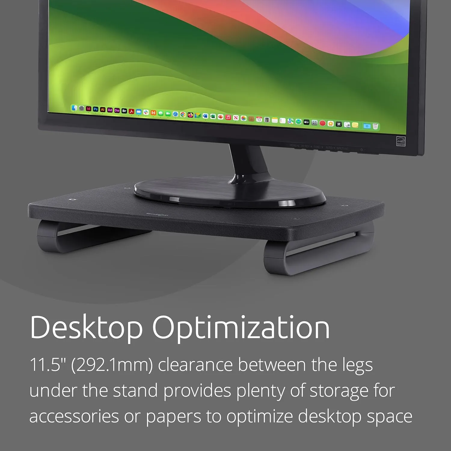 Kensington SmartFit Monitor Stand Plus for up to 24” Screens - Black (K52786WW) 12.7" x 16.2" x 2.2"