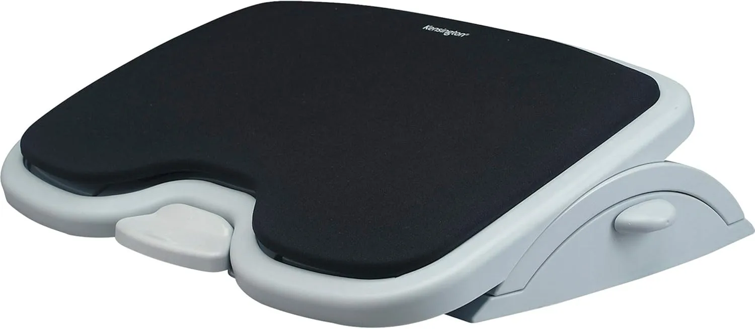 Kensington Foot Rest For Under Desk At Work, Smartfit Comfort Memory Foam Angle and Height Adjustable Footrest