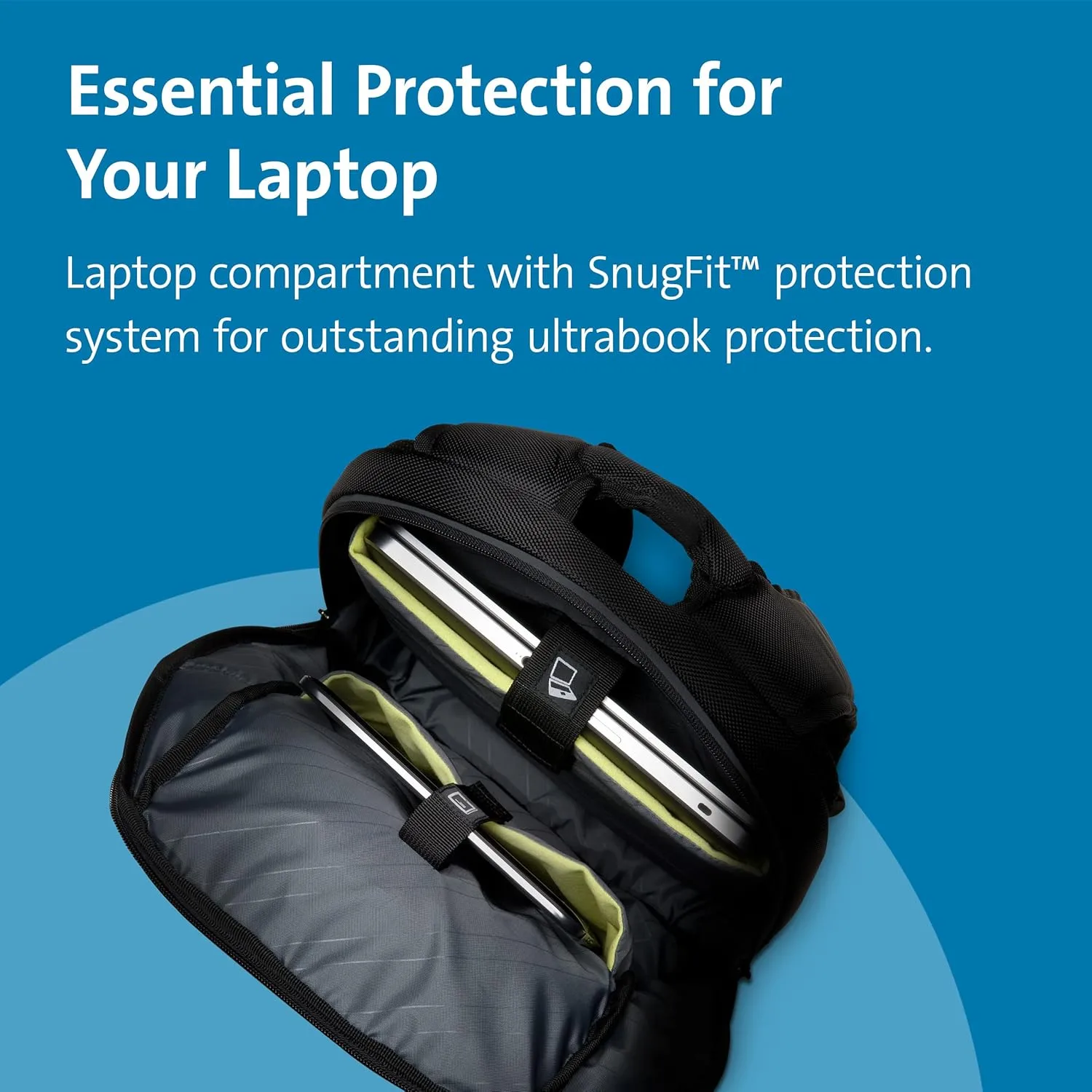 KENSINGTON Laptop Backpack — Padded Shoulder Straps, Side Pocket