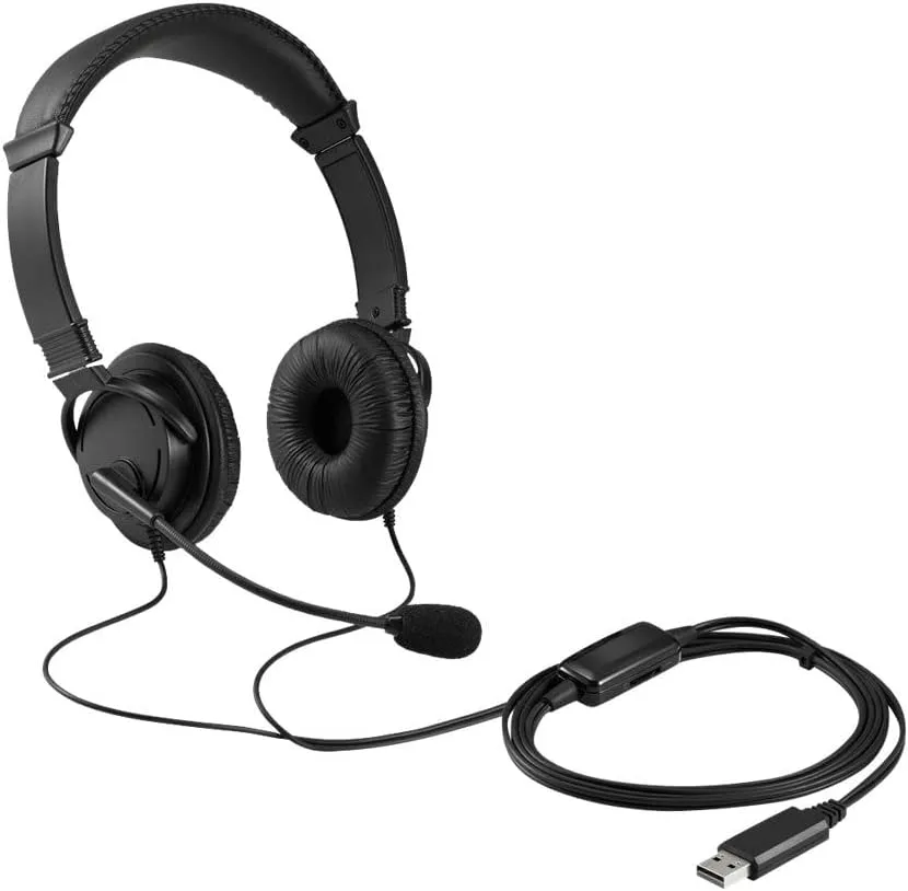 Kensington Hi-Fi USB Headphones with Mic & Volume Control Button (K33065WW) USB-A