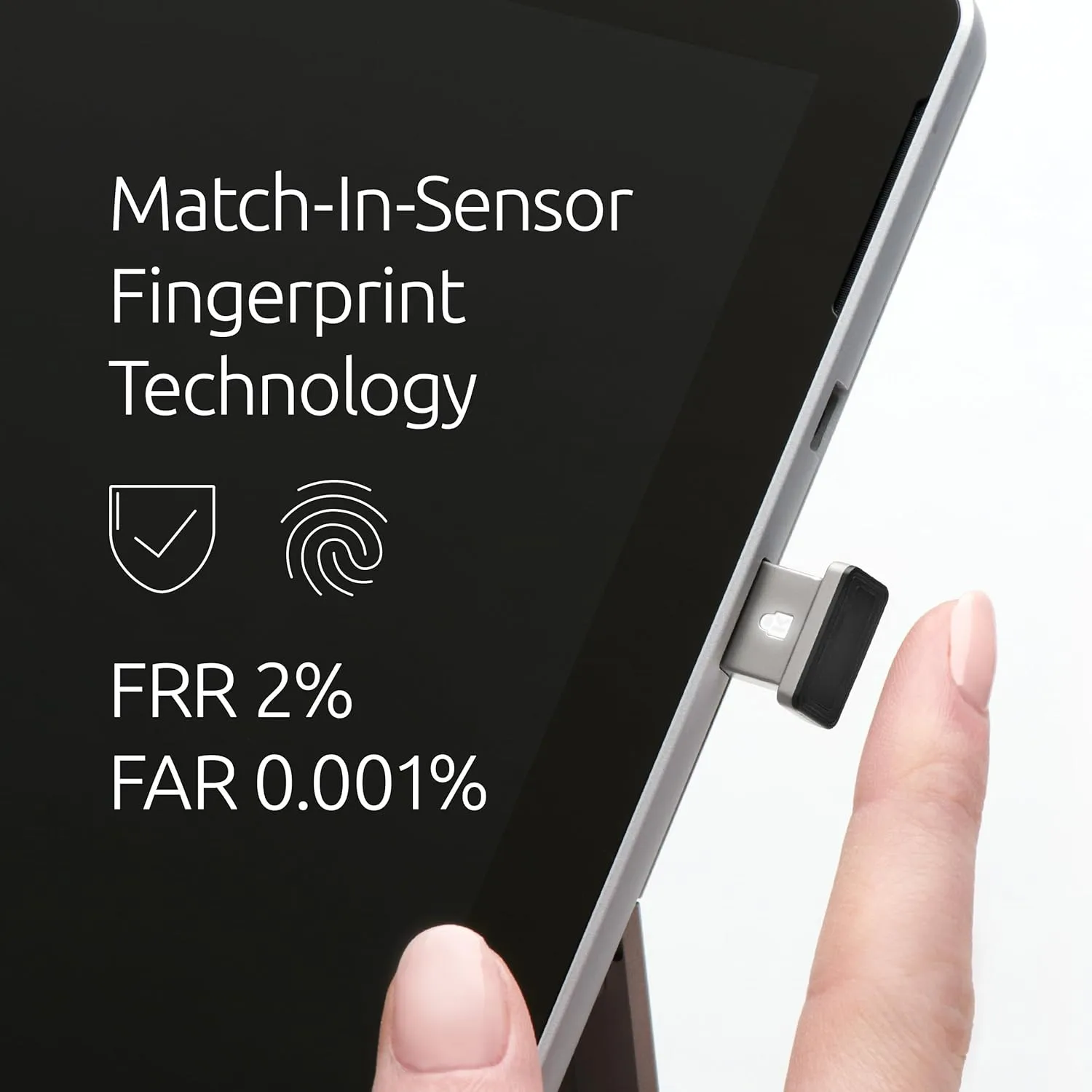 Kensington VeriMark™ Gen2 USB-A Fingerprint Key Reader - Windows Hello & Windows Hello for Business, Tap and Go