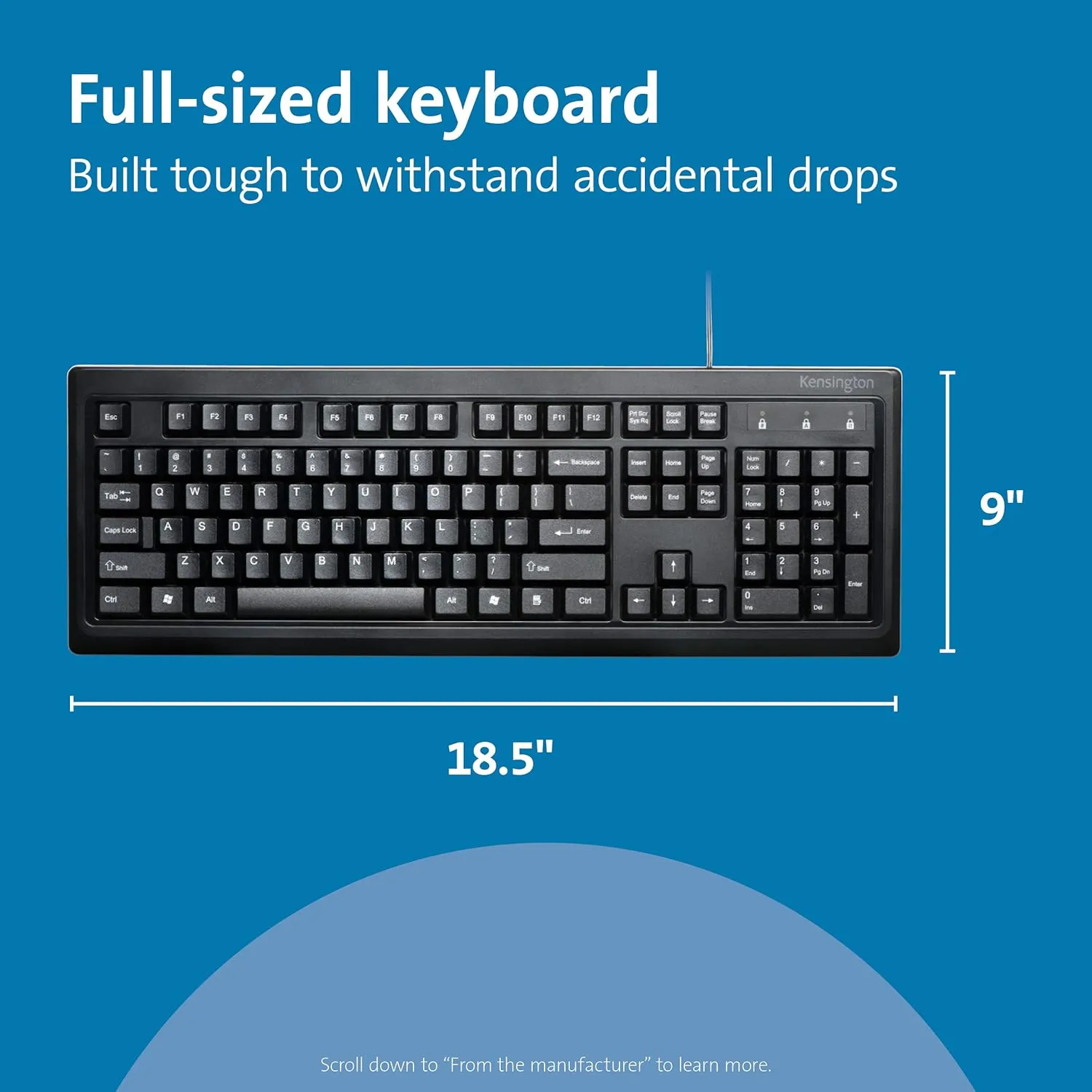 Kensington Mouse-in-a-Box and Keyboard Wired USB Desktop Set (K72436AM), Black (Pack of 2) Full Size (Pack of 2)